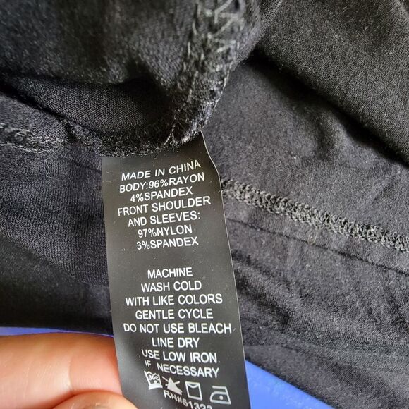 Vince Camuto Lace Top Short Sleeve Midi Shift Dress Black Size Large - Picture 5 of 7